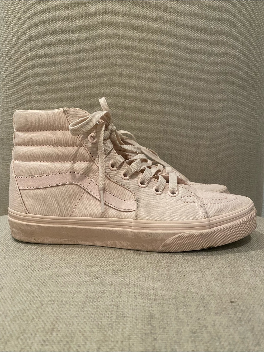 Vans Women's High-Top Canvas Sneakers in Pale Pink